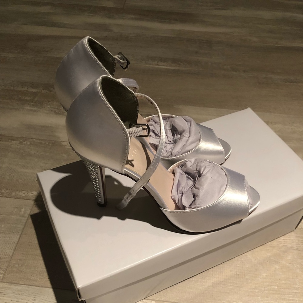Dyeable Sandal with Crystal Embellished Heel